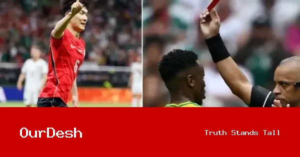 তিন লাল কার্ড ও রুদ্ধশ্বাস জয়: বিশ্বকাপের প্রথম দিনের নাটকীয়তা