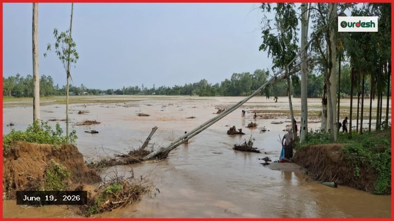 বকশীগঞ্জে পাহাড়ি ঢলে বাঁধ ভাঙল, নিম্নাঞ্চল প্লাবিত