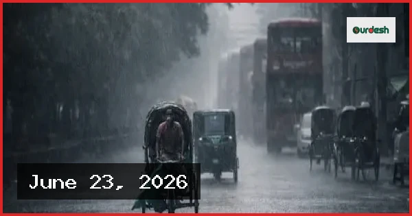 আগামী পাঁচ দিন দেশের বিভিন্ন স্থানে বৃষ্টি ও বজ্রপাতের পূর্বাভাস