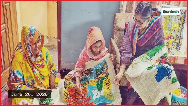সুই-সুতার ফোঁড়ে ছবি এঁকে বিদেশের বাজারে পাবনার তানিয়া