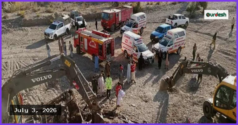 বেলুচিস্তানে বাস খাদে পড়ে ৪০ জনের মর্মান্তিক মৃত্যু