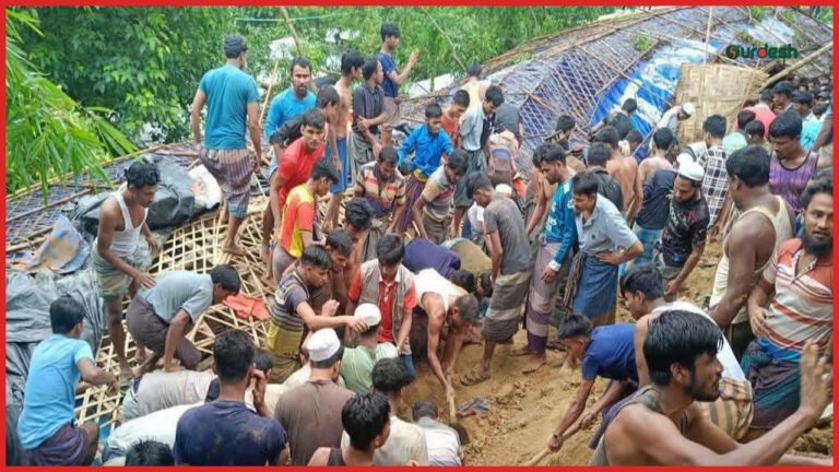 উখিয়ায় পাহাড় ধসে মাদরাসা চাপা পড়ে ৫ রোহিঙ্গার মৃত্যু