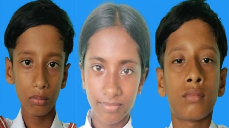 টাঙ্গাইলে প্রাথমিক বৃত্তিতে বাজিমাত যমজ তিন ভাই-বোনের
