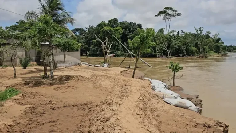 নেত্রকোনায় পাহাড়ি ঢলে নেতাই নদীর পাড় ভেঙে প্লাবিত গ্রাম
