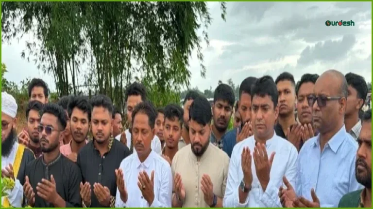 শহিদ ওয়াসিম আকরামের কবরে ইশরাক ও নাছিরের শ্রদ্ধা নিবেদন