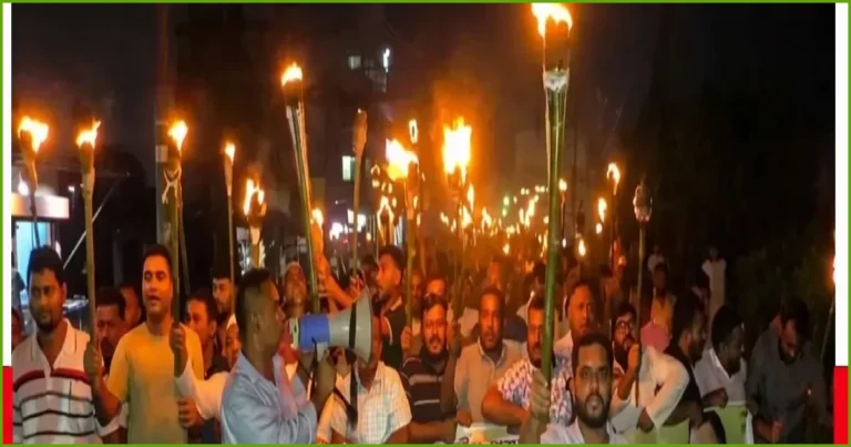 তারেক রহমানের বিরুদ্ধে কটূক্তির প্রতিবাদে রূপগঞ্জে যুবদলের মশাল মিছিল