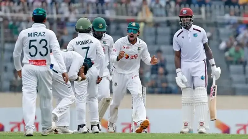 মিরপুর টেস্টে ওয়েস্ট ইন্ডিজের বিপক্ষে বাংলাদেশের ২৭ রানের লিড